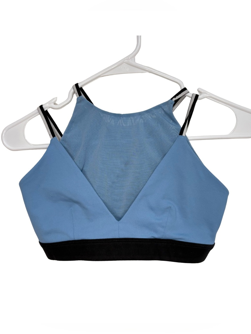 Alo Yoga Navy Blue Strappy Crisscross Back Sports Bra Medium V-Neck Size S
